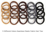NEW Soft Thick Seamless Cotton Hair Ties, Ponytail Scrunchies Headbands No Damage Crease for Women Girls Kids Ponytail Holder 100 Pieces (Brunette Brown Set)