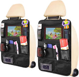 NEW Car BackSeat Organizer, 2 Pack for Kids Car Organizer Kick Mats with 10" Touch Screen Tablet Holder 11 Storage Pockets Car Back Seat Protectors Backseat Child Kick Guard Seat Saver