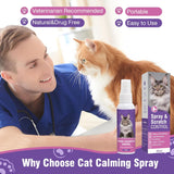 NEW Cat Calming Spray Cat Pheromone Spray Helps Quickly Relieve Stress Reduces Scratching Furniture Peeing Helps Relieve Scratching Marking Anxiety Supports Relief for at Travel Vet Visits, Fireworks 60ml