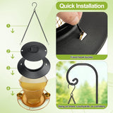 NEW Retails $87+ Solar Bird Feeder Outdoors Wild Bird Feeders Metal Mesh Bird Feeder Outside Hanging Bird Feeder 2.5 lbs Capacity Bronze