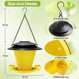 NEW Retails $87, YYWMWM Solar Bird Feeder Outdoors Wild Bird Feeders Metal Mesh Bird Feeder Outside Hanging Bird Feeder 2.5 lbs Capacity Yellow