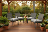 NEW Retails $200+ Set of 4 Outdoor Patio Furniture Seat Cushions, 4" Thick with removable zippered covers, 25.2x25.2 Inch, Light Grey