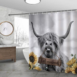 NEW Get Naked Shower Curtain, Farmhouse Highland Cow Shower Curtains for Bathroom, Waterproof Shower Curtain Set Bathroom Set Bathroom Decor 72"X72"