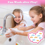 NEW Soap Making Kit for Kids Unicorn & Rainbow Toys - Fun Christmas Birthday Easter Gifts for Girls Ages 3 4 5 6 7 Year Old - Arts and Crafts DIY Soap Maker Includes 2 Soap Flakes, 2 Portable Storage Bottles