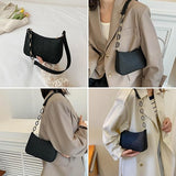 NEW Fashion Felt Crocodile Pattern Underarm Bag for Women Tote Shoulder Bag Clutch Handbag with Chain Strap