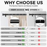NEW Retails $46, VOIIY Curtain Rods for Windows, Black 1'' Diameter Drapery Rods with End Cap Style Design, Modern Adjustable Heavy Duty Curtain Rod, Size: 36''- 88''