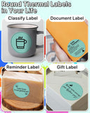 Retails $28+ NEW 3 Inch Round Thermal Label Stickers, Self-Adhesive Circle Direct Thermal Labels, Multi-Purpose Blank Sticker Labels for DIY Design, Roll of 500 Labels, Green/Teal