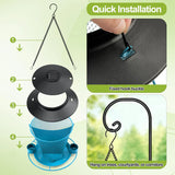NEW Retails $87, YYWMWM Solar Bird Feeder Outdoors Wild Bird Feeders Metal Mesh Bird Feeder Outside Hanging Bird Feeder 2.5 lbs Capacity Blue