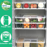 NEW Taiuloo 3 Pack Divided Serving Tray with Lid, 5 Compartment Salad Bar Fridge Organizer, Clear Plastic Snackle Box Container for Veggie, Fruit, Snack, Food Prep