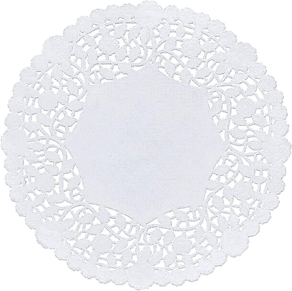 NEW White Round Paper Lace Doilies set of 2 ( 2 packs of 100) by The Baker Celebrations; Made in Canada (6-inch)