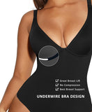 NEW Retails $50, FeelinGirl Shapewear Bodysuit Tummy Control Slim Body Shaper Deep V Neck Thong Body Suits for Women, Black, Sz XXL