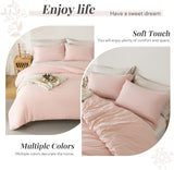 NEW Retails $80, Duvet Cover Set Pink - Washed Microfiber Bedding Set Full Size 2 Pieces with Zipper Closure, 1 Duvet Cover 80x90 inches and 2 Pillow Shams, Pink Mocha, Queen