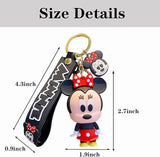 NEW Anime Silicone Keychain, Cartoon Silica Gel Key Ring for Women, Men, Minnie