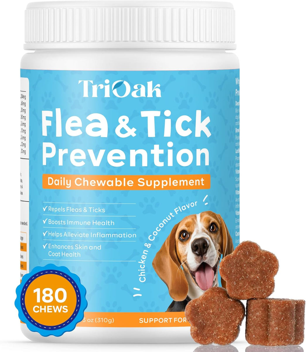 Perform Chewable NEW TriOak Flea and Tick Prevention for Dogs Chewable: Natural Soft Do ...