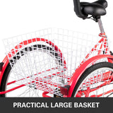 NEW, Fully Assembled, VEVOR Tricycle Adult 26’’ 7-Speed 3 Wheel Bikes for Adults Three Wheel Bike for Adults Adult Trike Adult Folding Tricycle Foldable Adult Tricycle 3 Wheel Bike Trike for Adults, Retails $402
