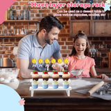 NEW 1Pack Wood Cake Pop Stand, 3 Tier White Lollipop Holder Display, 15 Holes Sucker Display Riser for Dessert Table for Wedding Birthday Party Baby Shower 4 mm Lollipop Stick (1Pack)