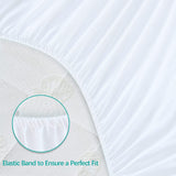 NEW Viscose Waterproof Crib & Toddler Mattress Protector, Crib Mattress Protector Waterproof (52"x 28"), Quilted Pad Cover, Soft and Breathable with 9 Inches Deep Skirt, White