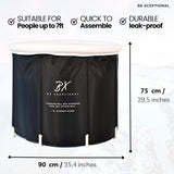 NEW Retails $149+, Extra Large Outdoor Bathtub, 440 Liters (116 Gallons), 90 X 90 X 75 CM, Durable, Easy Assembly, With Lid, Thermometer, Ice Trays and Carry Bag
