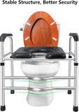 NEW Deewow Raised Toilet Seat with Handles up to 450lbs, Toilet Seat Riser for Seniors with Height Adjustable, Raised Toilet Seat for Elderly, Pregnant and Handicap, Fit Any Toilet, Black, Retails $139+