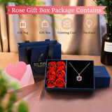 NEW WHOLEV Preserved Rose with Necklace Changing Color Temperature Sense, Romantic Mother‘s Day Rose Gift Never Withered Eternal Rose Flower for Wedding Anniversary Unisex Best Valentine Gifts