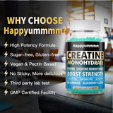 NEW Creatine Monohydrate Gummies 5000mg for Men & Women, Creatine Monohydrate Chews for Muscle Strengthening, (180 Count)-Blueberry