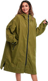 NEW Retails $89+ Weatherproof Rain Coat, KUYUSHOP Surf Robe Dry Poncho Hooded Towel Oversized Fleece Lining Thermal Long Sleeve Swim Parka, Sz L