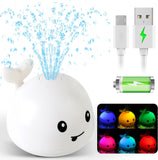 NEW Rechargeable Light Up Whale Bath Toys for babies & kids 6 Months+, Whale Sprinkler Spray Water Pool Bathtub Toy
