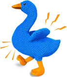 NEW Squeaky Stuffed Crinkle Chew Duck for all sized dogs, offers an ultra-comfortable tactile experience in Blue!
