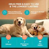 NEW Dog Calming Pheromone Plug Diffuser: Dog Calming Pheromones Diffuser - Reduces Stress & Anxiety Calming Pheromone Diffuser for Dogs - Calm Dogs 60 Supply, BB: 03/28