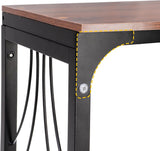 NEW Retails $70, Peohud C Shaped End Table, Sturdy Side Table with Rolling Wheels, Vintage Couch Table with Metal Frame for Sofa, Living Room, Bedroom, Small Space