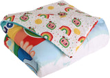 NEW Retails $90, CoComelon 4-Piece Twin Bedding Set EXPRESSIONS – Kids Comforter, Fitted Sheet, Flat Sheet & Pillowcase – Soft & Cozy – for Boys & Girls – Machine Washable