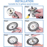 NEW IRmm 6 Inch Unbreakable Wired Trimmer Blade, Weed Eater Head, Steel Wire Brush Weed Trimmer Head, Weed Wacker Blades for Moss Grass Rust Removal, Paving Stone, Pavement Joints or Driveway