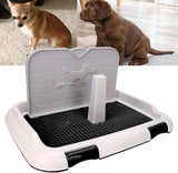 NEW Retails $44, Jeanoko Dog Training Mat, Indoor Dog Pet Toilet Diaper Holder Small Puppy Dog Toilet Indoor Puppy Training Toilet Plastic Cat Potty Fence Dog Scheduled Urination Potty Tray (Black)