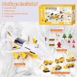 NEW Car Toys Set with Transport Cargo Airplane Educational Construction Toys Trucks Set 23.6x23.4 Inch Play Mat, 6 trucks, 1 Large Plane, 11 Road Signs, 1 User’s Manual - Retails for $49+!﻿