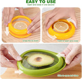 NEW 5 PCS Silicone Avocado Saver and Tomato Holder Containers Set, Reusable Fruit and Vegetable Storage Box, Anti-Oxidation Refrigerator Vegetable Fruit Crisper, Onion Lemon Apples Saver Keeper