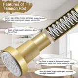 NEW Retails $45, YNL Gold Shower Curtain Rod 32-80 Inch(2.7-6.6ft), Non Slip, Never Rust, No Drill Stainless Steel Spring Tension Shower Rod, Telescoping Curtain Rod for Bathroom Window Living Room