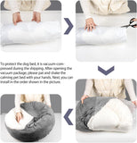 NEW Retails $45, MICOOYO Cozy Cave Dog Bed, Burrowing Dog Beds with Blanket Attached, Snug BeanBag Style Hooded Pet Cuddler Bed for Dogs and Cats, Small, Grey