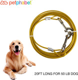 NEW Petphabet Heavy Duty Tie Out Cable for Medium Size Dogs up to 50 Pounds (20 feet, Yellow)