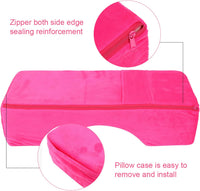 NEW U Shape Eyelash Extension Pillow, Ergonomic Curve Neck Pillow, Memory Foam Headrest Support Pillow for Beauty Salon Makeup Sleeping Travel (Rose Red)