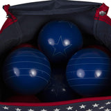 NEW Retails $90, Triumph Sports Patriotic Bocce Ball Set Lightweight, Portable and Compact with 8 Bocce Balls, Jack, Measuring Device and Convenient Carry Bag, Multicolor