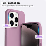 NEW ORNARTO Compatible with iPhone 15 Pro Max Case, Slim Liquid Silicone 3 Layers Full Covered Soft Gel Rubber Phone Case Protective Cover with Microfiber Lining 6.7 inch-Lilac Purple