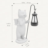 NEW Retails $50, Solar Powered Garden Resin Statue Lights, 10 Inch Waterproof Outdoor Animal Cute Cat Figurine Lights, Suitable for Patios, Balconies, Lawns, Courtyards, Etc