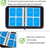 NEW Carrying Case Binder for Pokemon Card, Holds Up to 400 Trading Cards with 50 Premium Sleeves 4-Pocket Pages