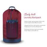 NEW Dalykate Backpack Laundry Bag, 115L Large Hamper with Shoulder Straps, Drawstring Closure, Mesh Pocket, Red