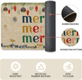 NEW Artoid Mode Watercolor Nutcrackers Merry Christmas Non Slip Kitchen Runners Set of 2, Low-Profile Kitchen Rugs - 17x29 and 17x47 Inch