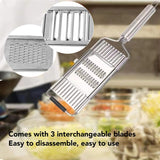 NEW Vegetable, Pro Onion Chopper Stainless Steel, Kitchen Vegetable Slicer Dicer Cutter Easy Cleaning with 3 Interchangeable for Salad Potato Carrot Garlic Kitchenware