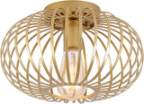 NEW Retails $121, Fivess Lighting Modern Gold Flush Mount Light Fixture Metal Cage Single Semi Flush Mount Ceiling Light for Hallway Bedroom Kitchen Entryway Farmhouse