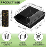 NEW Retails $98, 150 Pack Charcuterie Boxes with Clear Lids and Rope 4 Inches Cake Disposable Square Dessert Food Box Containers with Lids for Bakery Macaron Cookies Strawberries Fruits Display (Black)