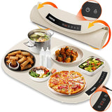 NEW Retails $90, PONPUR Food Warming Mat with 7 Adjustable Temperature, Food Warmer Mat, Electric Heating Tray for Buffet, 1 2 4 H Timing Function, Roll Up Hot Mat for Countertop, Parties, Family Meals
