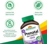 NEW Jamieson Prenatal 100% Complete Multivitamin + DHA, with Folic Acid and Iron, 60 Softgels. For Prenatal, Postnatal and Breastfeeding, Supports Baby's Developing Brain, Gluten-Free, One Per Day, BB: 05/26